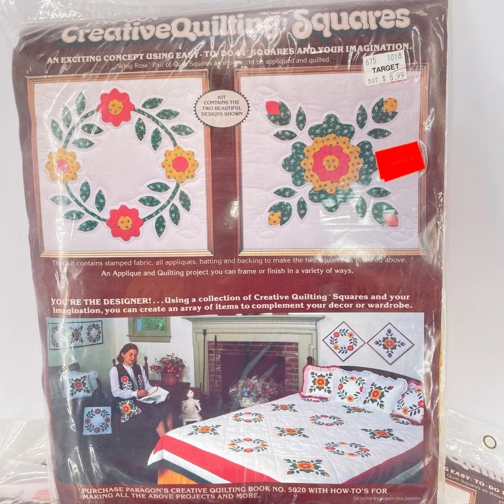 Paragon Whig Rose Creative Quilting Squares Kits Floral 14
